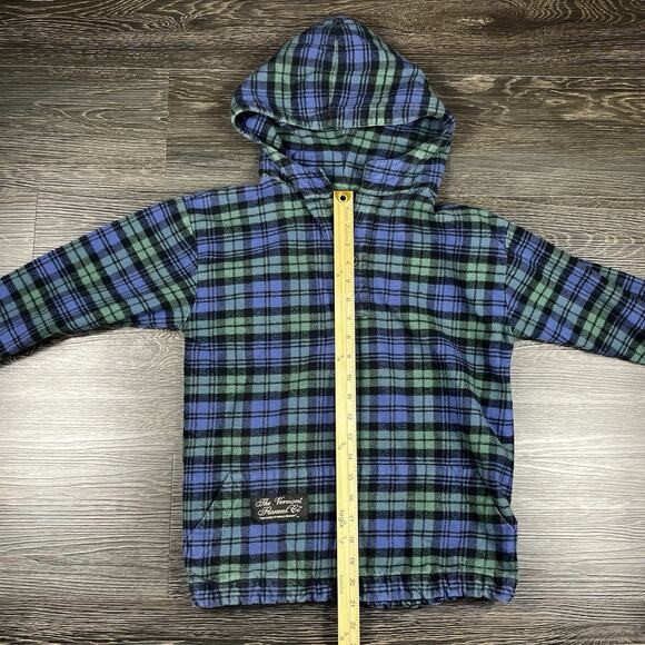 Vermont Flannel Co Hooded Shacket Plaid Youth 8-10 Kangaroo Pocket Lumberjack - Picture 8 of 10